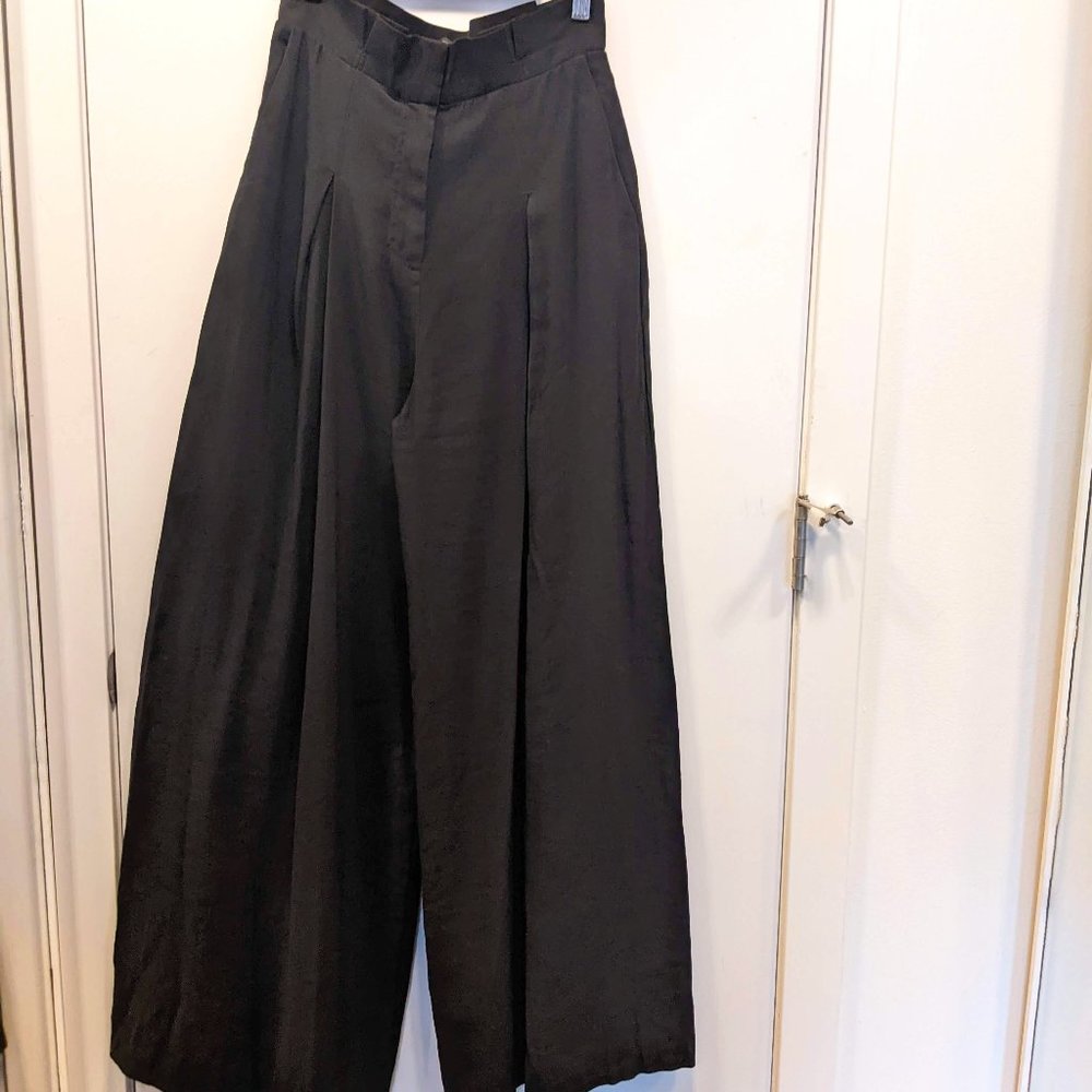 & Other Stories Wide Leg Black Trouser